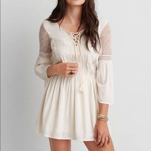 American Eagle Long Sleeve White Lace Dress